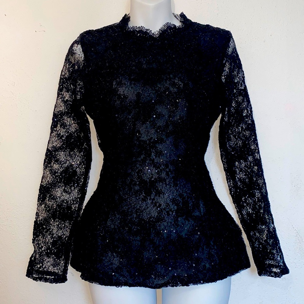 Zara sequins lace blouse,